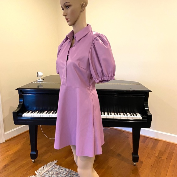 NWT Zara luxury faux leather mauve mini dress - Picture 14 of 16